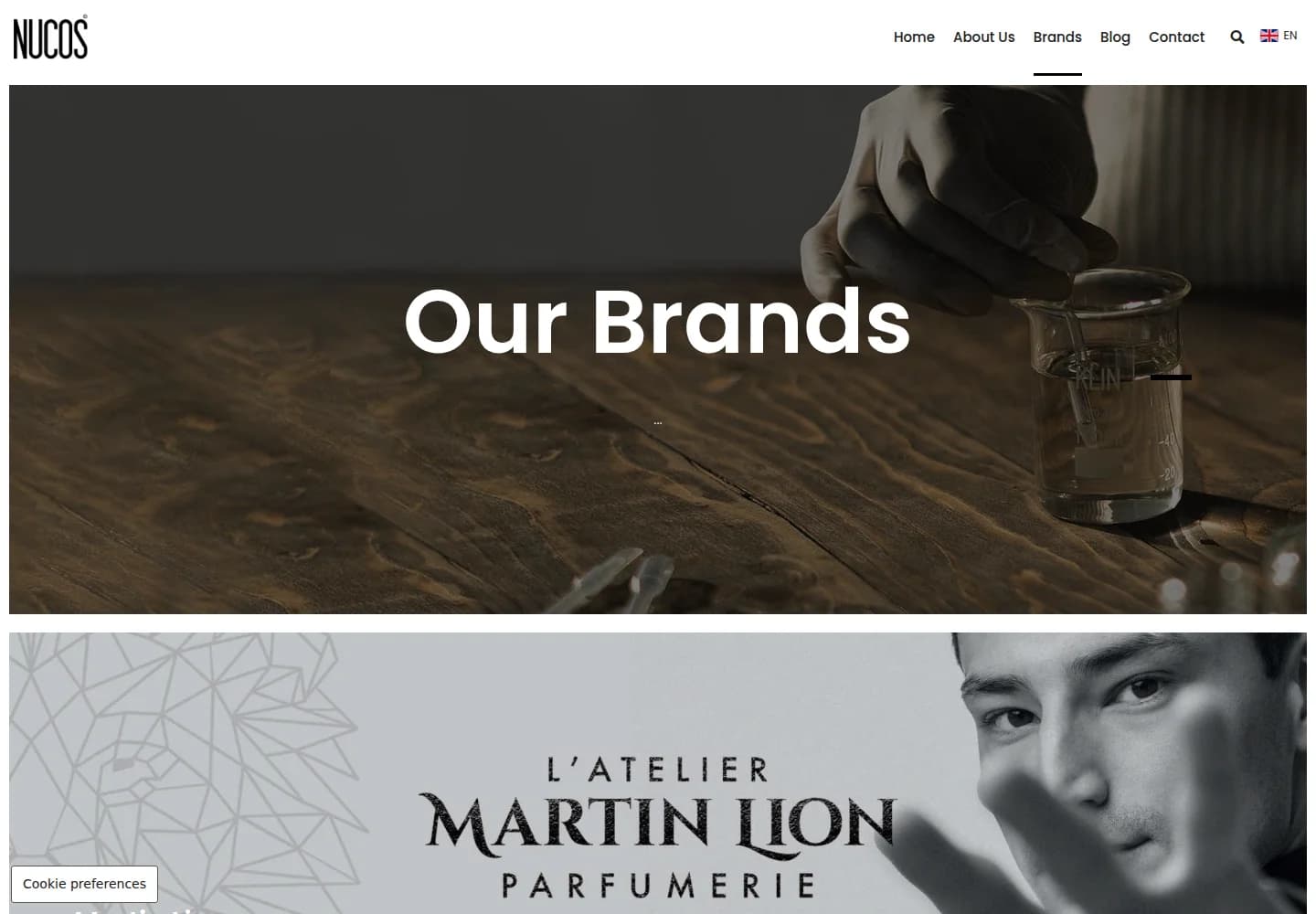 Nucos Cosmetics web sitesinin marka ve uluslararası fuar vitrini